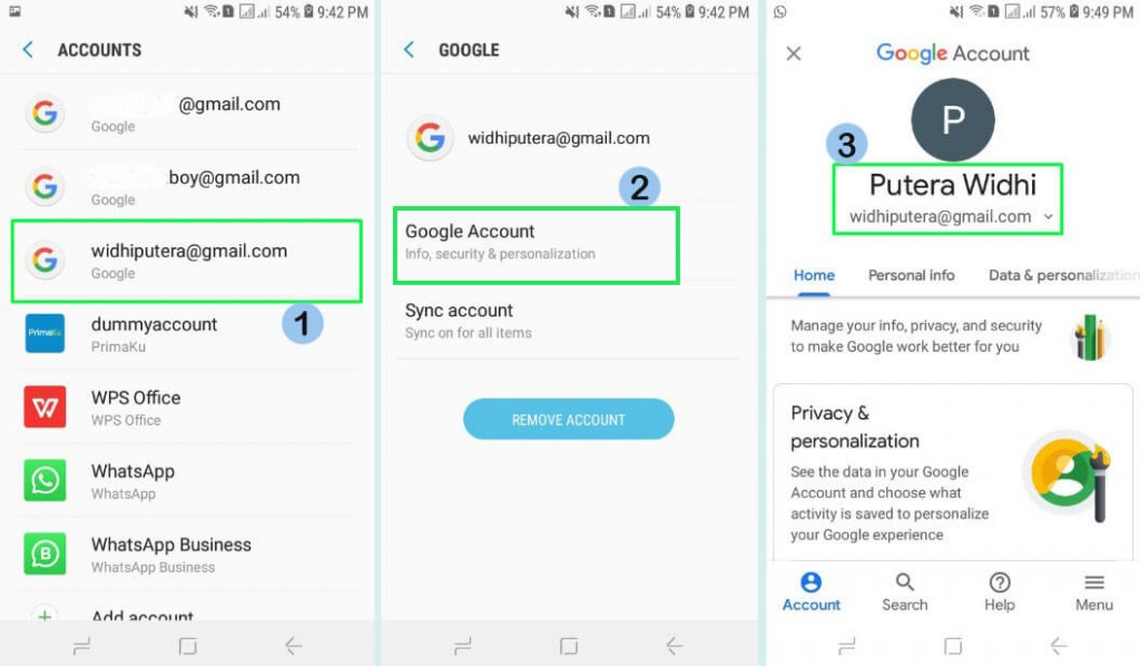 13. Akun Gmail baru kalian sudah dibuat dan muncul di Google Account