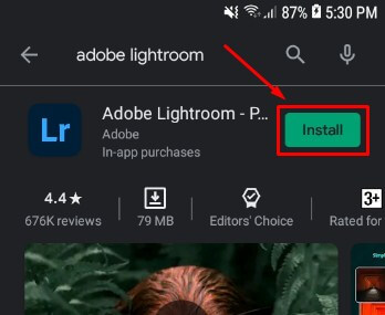 Cara Install Aplikasi Adobe Lightroom di HP