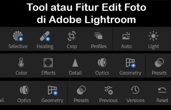 Berbagai Tool atau Fitur Edit Foto di Adobe Lightroom