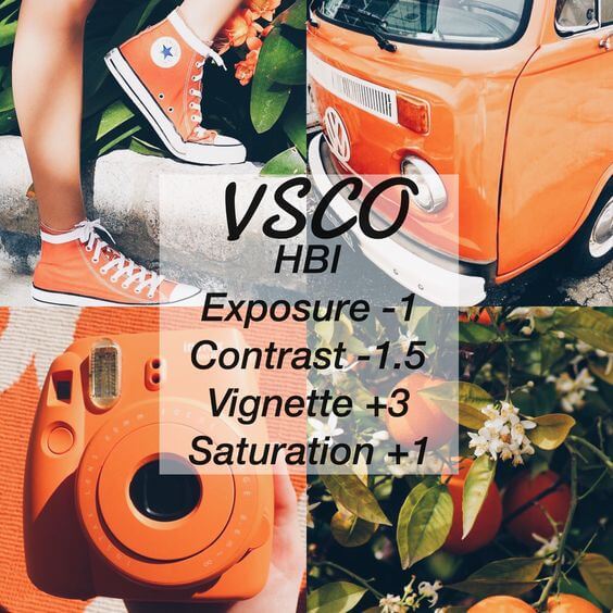 Rumus VSCO warna Orange