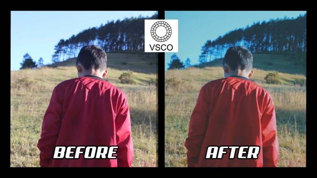 sebelum dan sesudah menggunakan rumus filter vsco selfie