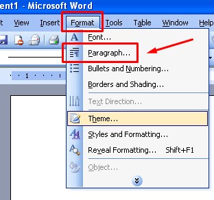 Cara Mengatur Spasi di Word 2003 Melalui Menu Format Paragraph