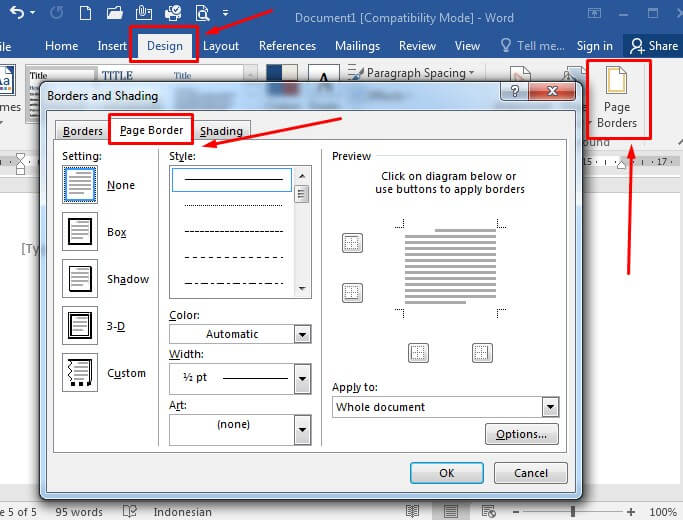 Cara membuat border di Microsoft Word