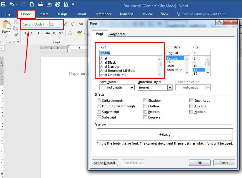 Cara mengubah jenis font di Microsoft Word