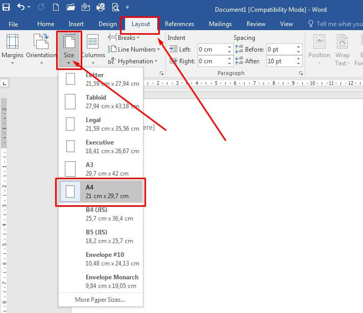 Cara mengubah ukuran kertas di Microsoft Word