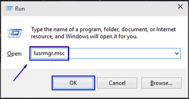 Buka Windows Run dan ketik lusrmgr.msc