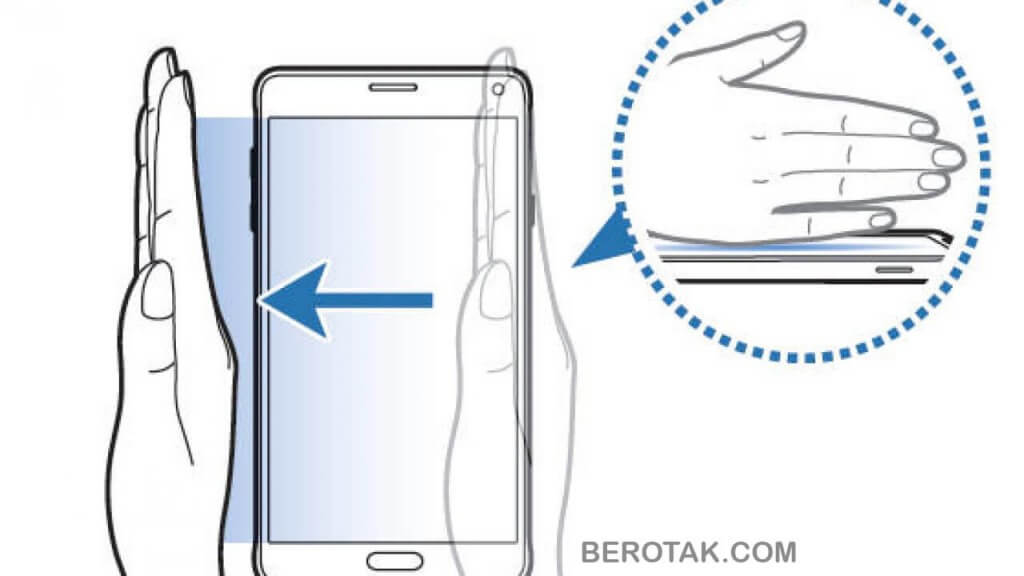 cara screenshot samsung dengan swipe layar