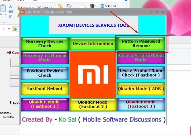 mengatasi lupa kunci pola HP Xiaomi dengan Xiaomi Devices Services Tool