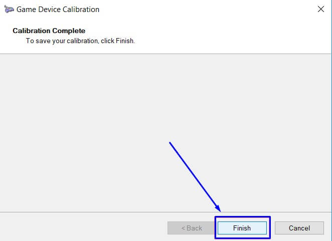 Pilih Finish di Calibration Complete