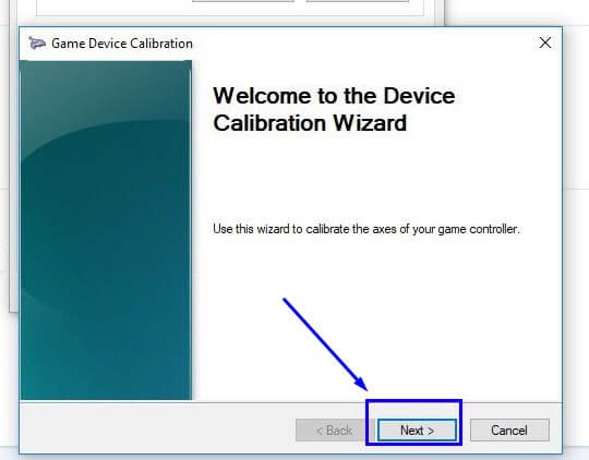 Pilih Next di Device Calibration Wizard