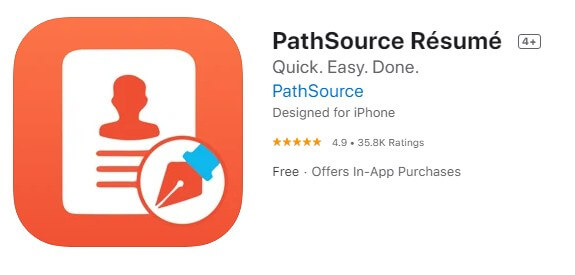 10 PathSource Resume adalah aplikasi membuat CV di iPhone