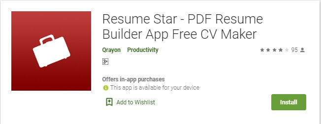 11 Aplikasi Resume Star untuk membuat Curriculum Vitae di HP Smartphone Android