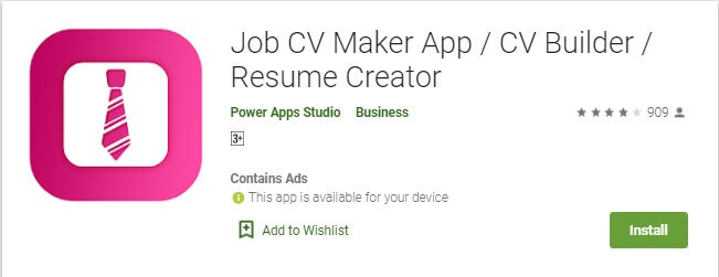 12 Menggunakan Aplikasi Job CV Maker untuk membuat CV lewat HP Android