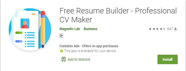 14 Aplikasi Free Resume Builder di HP Android untuk membuat CV lewat HP