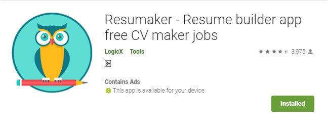 2 Resumaker salah satu aplikasi membuat CV di HP Android