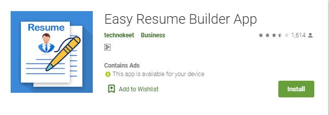 3 Easy Resume Builder untuk membuat CV di HP dengan mudah