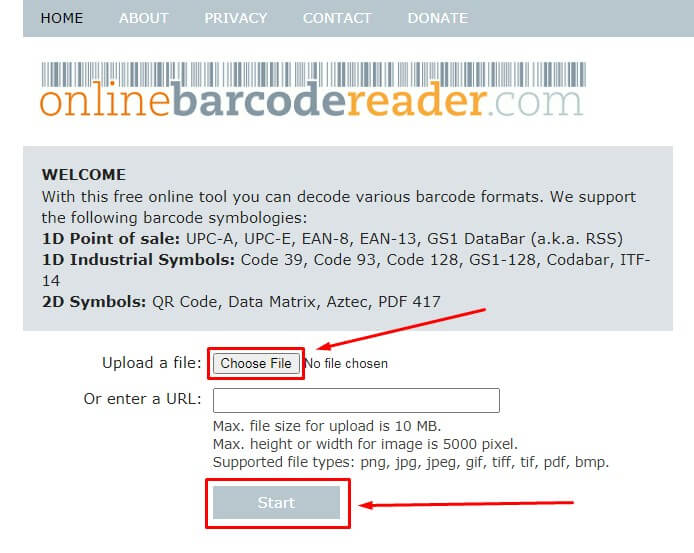 cara scan barcode dan kode QR di HP Android tanpa aplikasi dengan Situs Barcode Reader