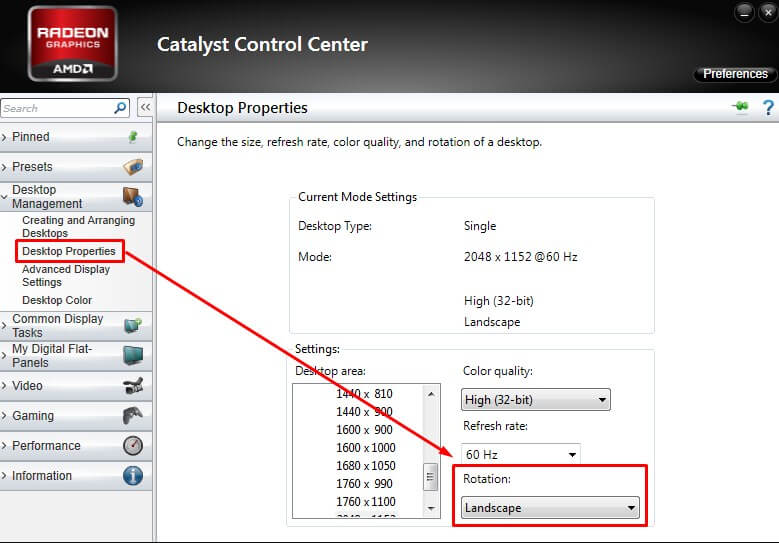 Cara mengembalikkan layar laptop yang terbalik melalui AMD Catalyst