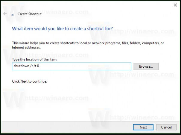 Masukan Kode Shortcut Restart di kolom