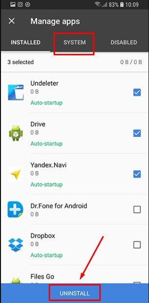 Menghapus aplikasi bawaan sistem android dengan CCleaner