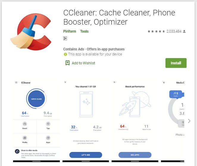 aplikasi ccleaner untuk membersihkan cache membantu mengatasi HP Samsung J7 yang lemot