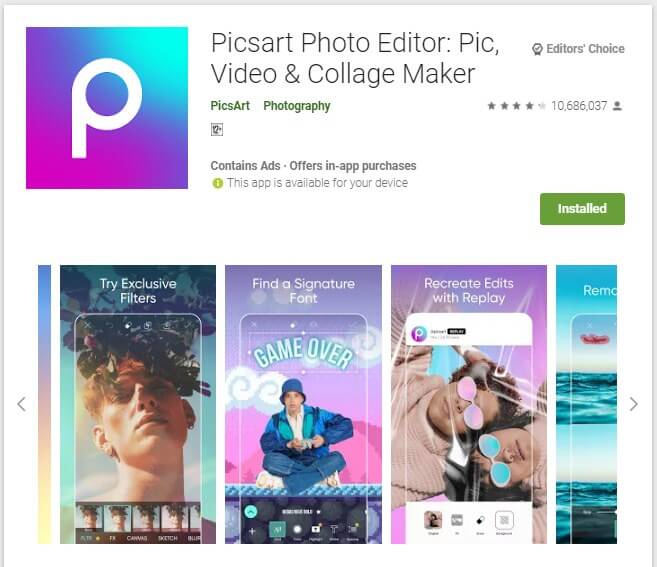 Aplikasi Penghapus Objek Foto Terbaik Android PicsArt