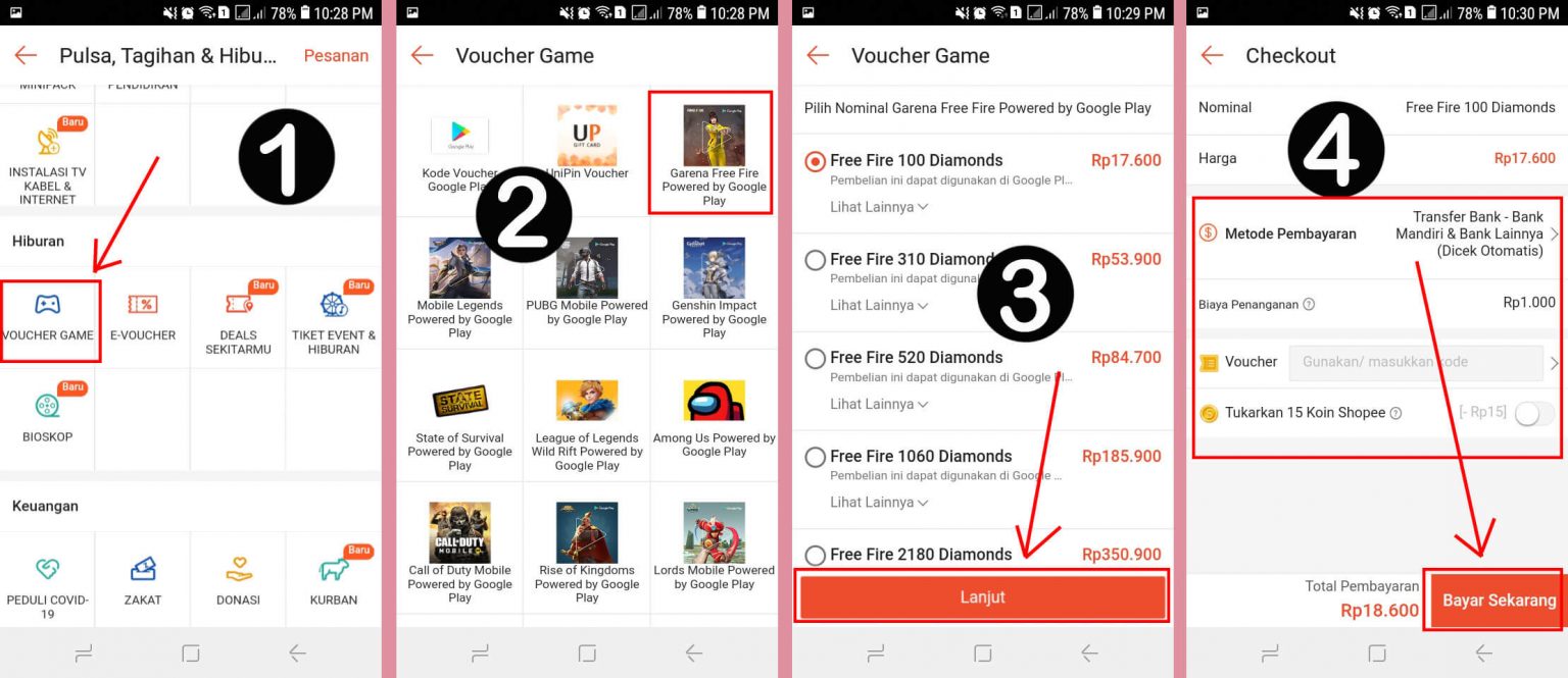 √ SUKSES! 2 Cara Top Up Free Fire Murah Pakai Shopee 2022