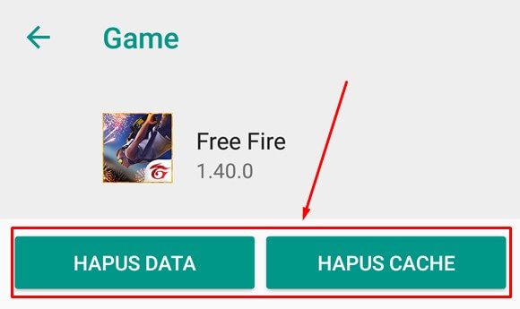 Hapus Data dan Hapus Cache FF Free Fire untuk mengganti Server FF