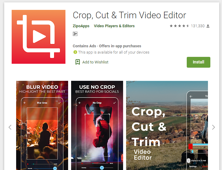 Crop, Cut & Trim Video Editor