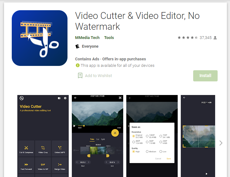 Video Cutter & Video Editor, No Watermark