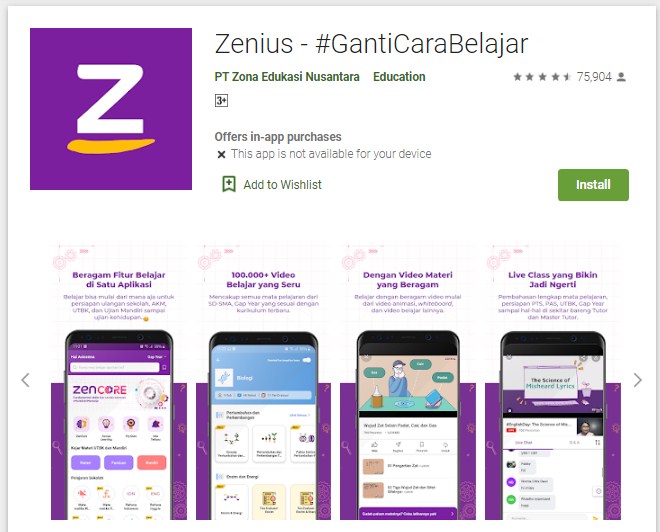 Zenius adalah aplikasi belajar-mengajar online gratis