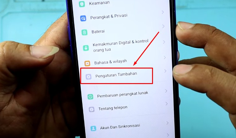 Masuk Menu Pengaturan Tambahan untuk bisa Restart HP Realme C2 Tanpa Tombol Power