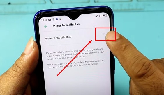Aktifkan Bar Menu Aksesibilitas untuk bisa Restart HP Realme C2 Tanpa Tombol Power