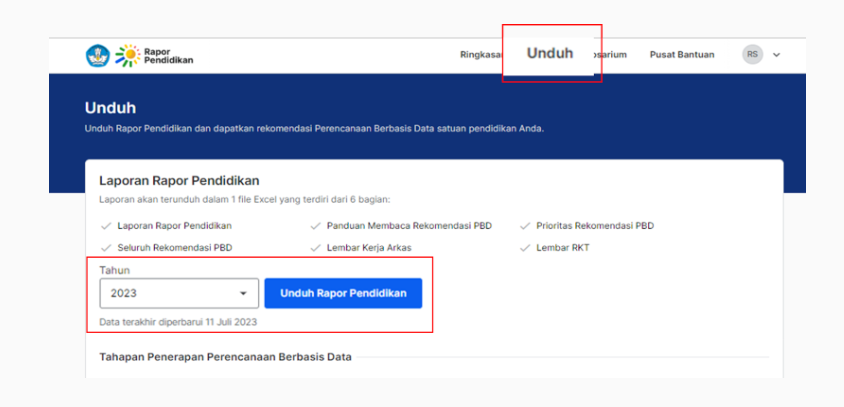 Mengunduh Data Hasil Rapor Pendidikan