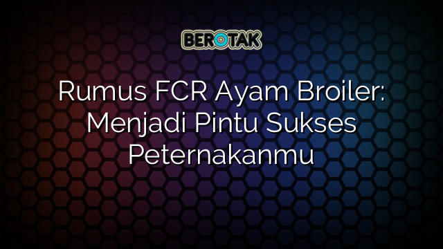 Rumus FCR Ayam Broiler: Menjadi Pintu Sukses Peternakanmu