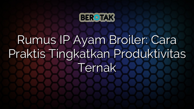 Rumus IP Ayam Broiler: Cara Praktis Tingkatkan Produktivitas Ternak