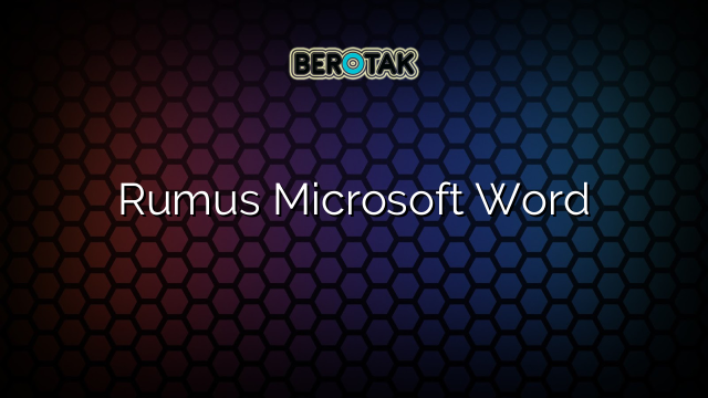 Rumus Microsoft Word