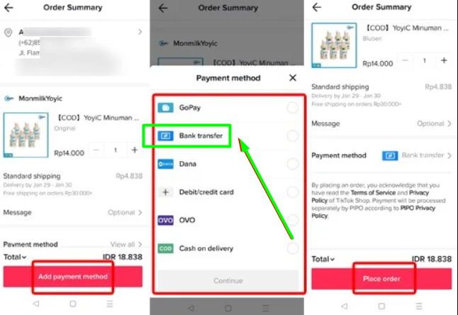 bayar tiktok shop via bca
