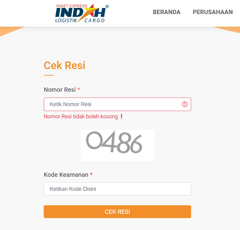 cara cek resi indah cargo