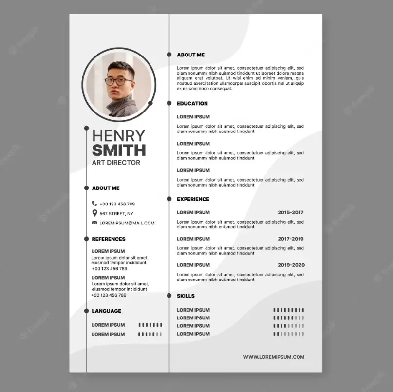 contoh CV resume template